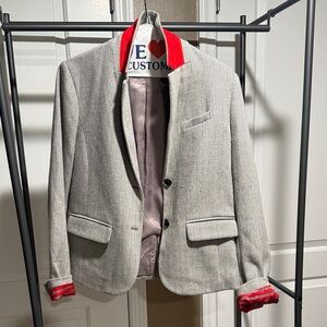 GAP Schoolboy Gray Blazer with Red Lining